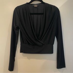 ANGL Long Sleeve Waistband Crop Top